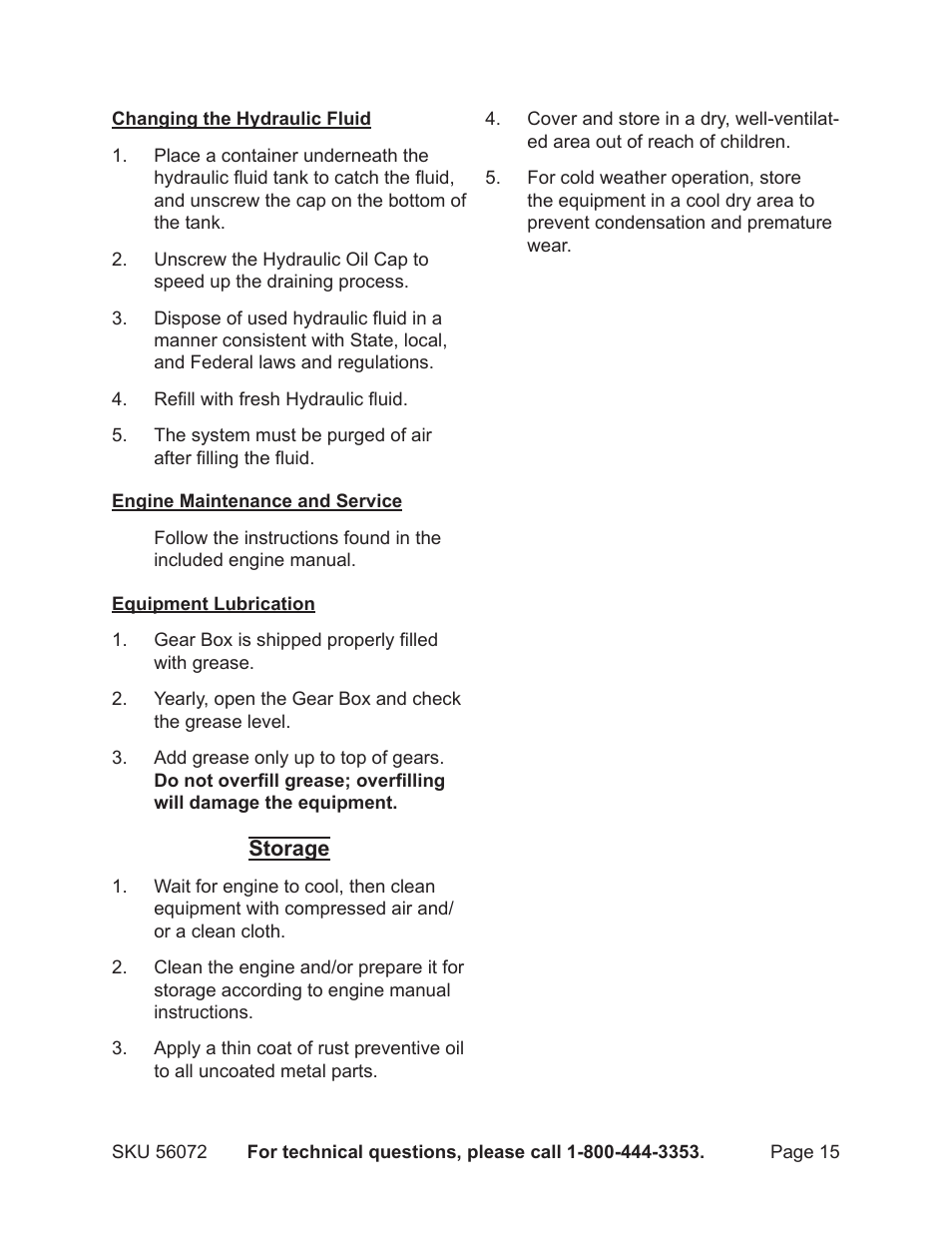 Harbor Freight Tools GREYHOUND 56072 User Manual | Page 15 / 20