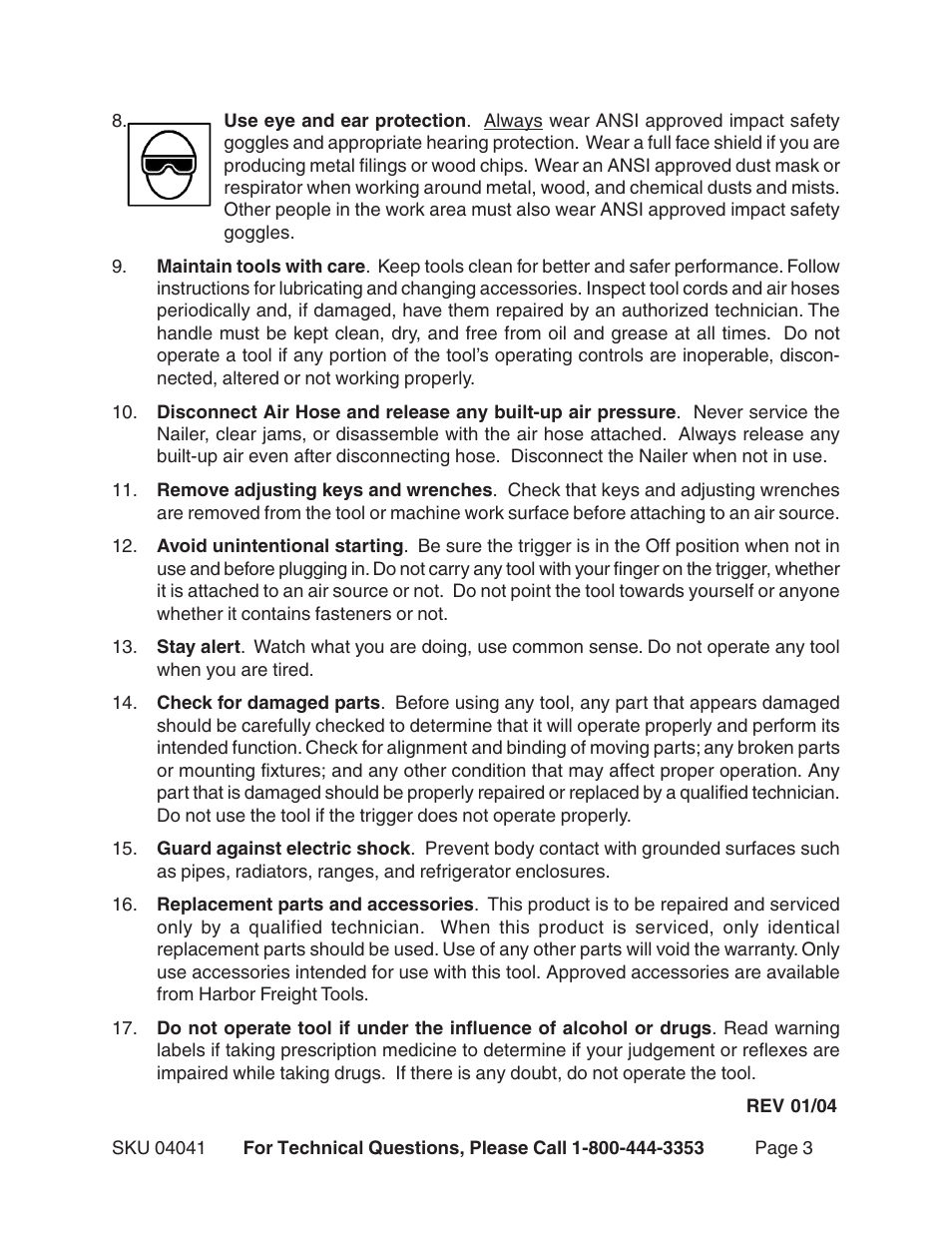 Harbor Freight Tools 04041 User Manual | Page 3 / 12
