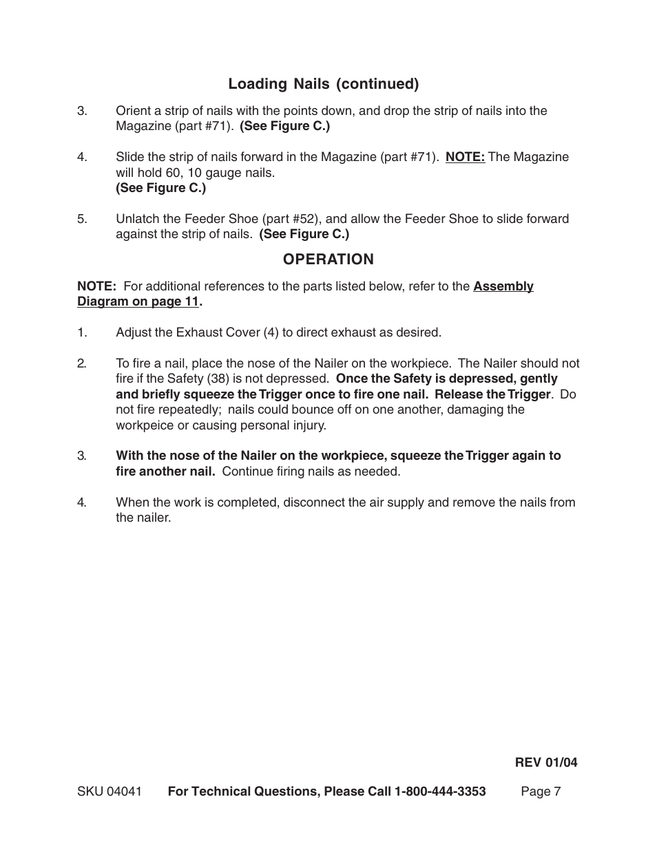 Harbor Freight Tools 04041 User Manual | Page 7 / 12