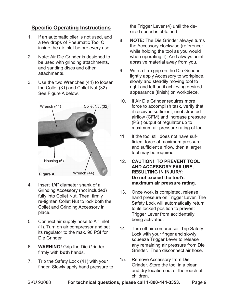 Harbor Freight Tools 93088 User Manual | Page 9 / 14