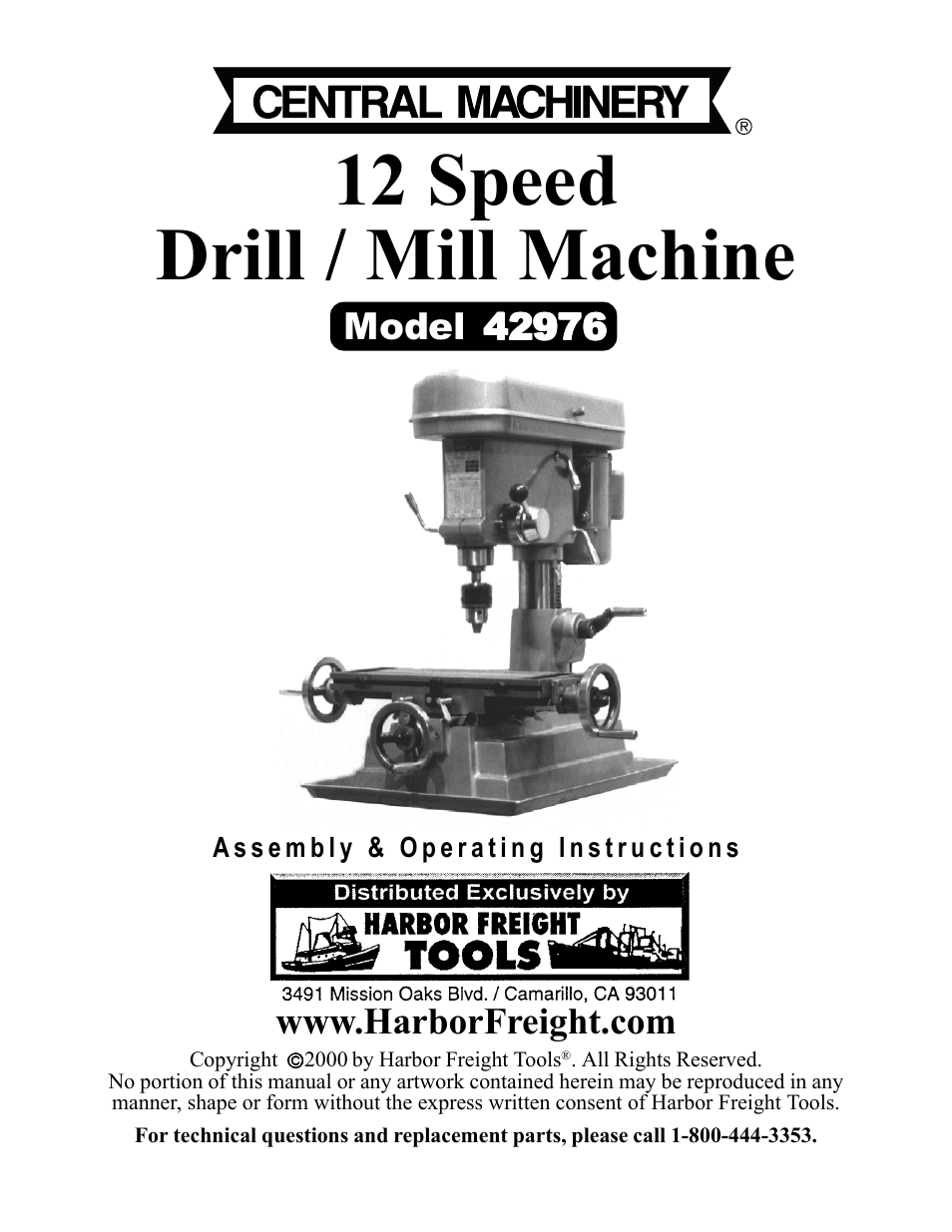 Harbor Freight Tools 42976 User Manual | 16 pages