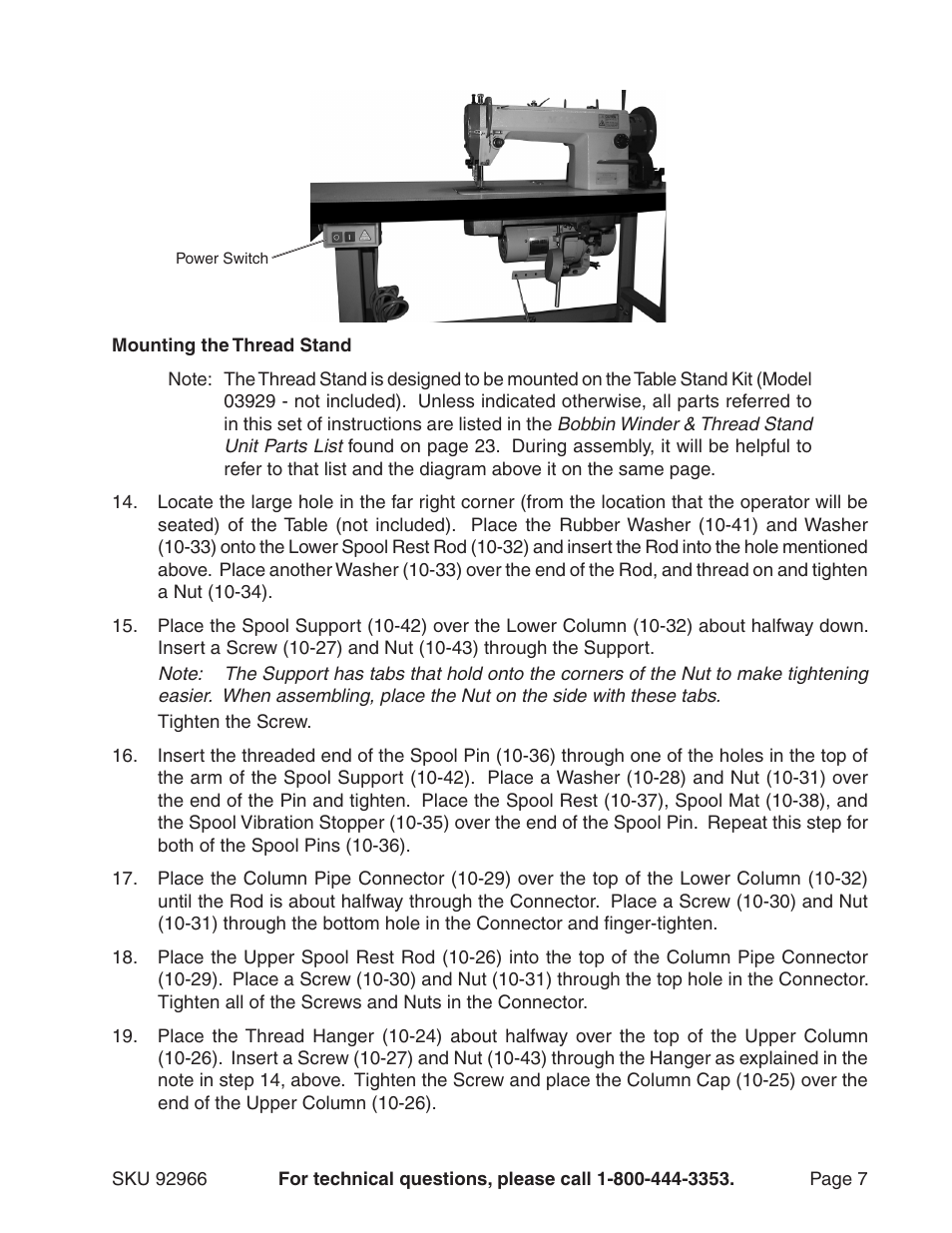 Harbor Freight Tools 92966 User Manual | Page 7 / 24