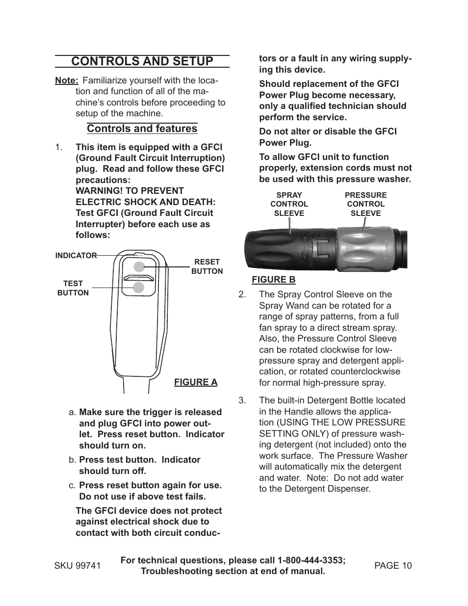 Controls and setup | Harbor Freight Tools 99741 User Manual | Page 10 / 23