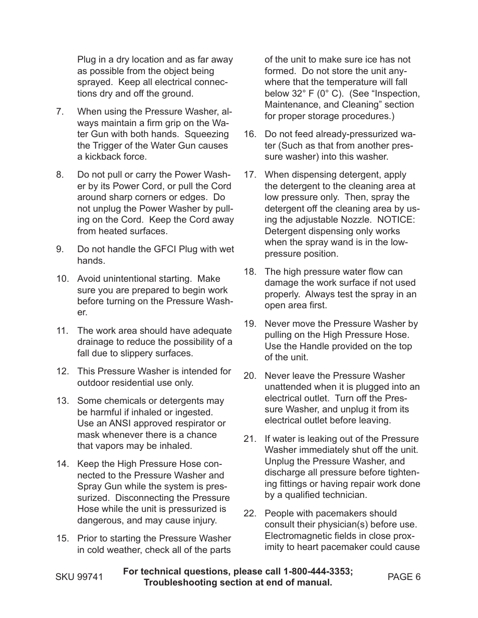 Harbor Freight Tools 99741 User Manual | Page 6 / 23