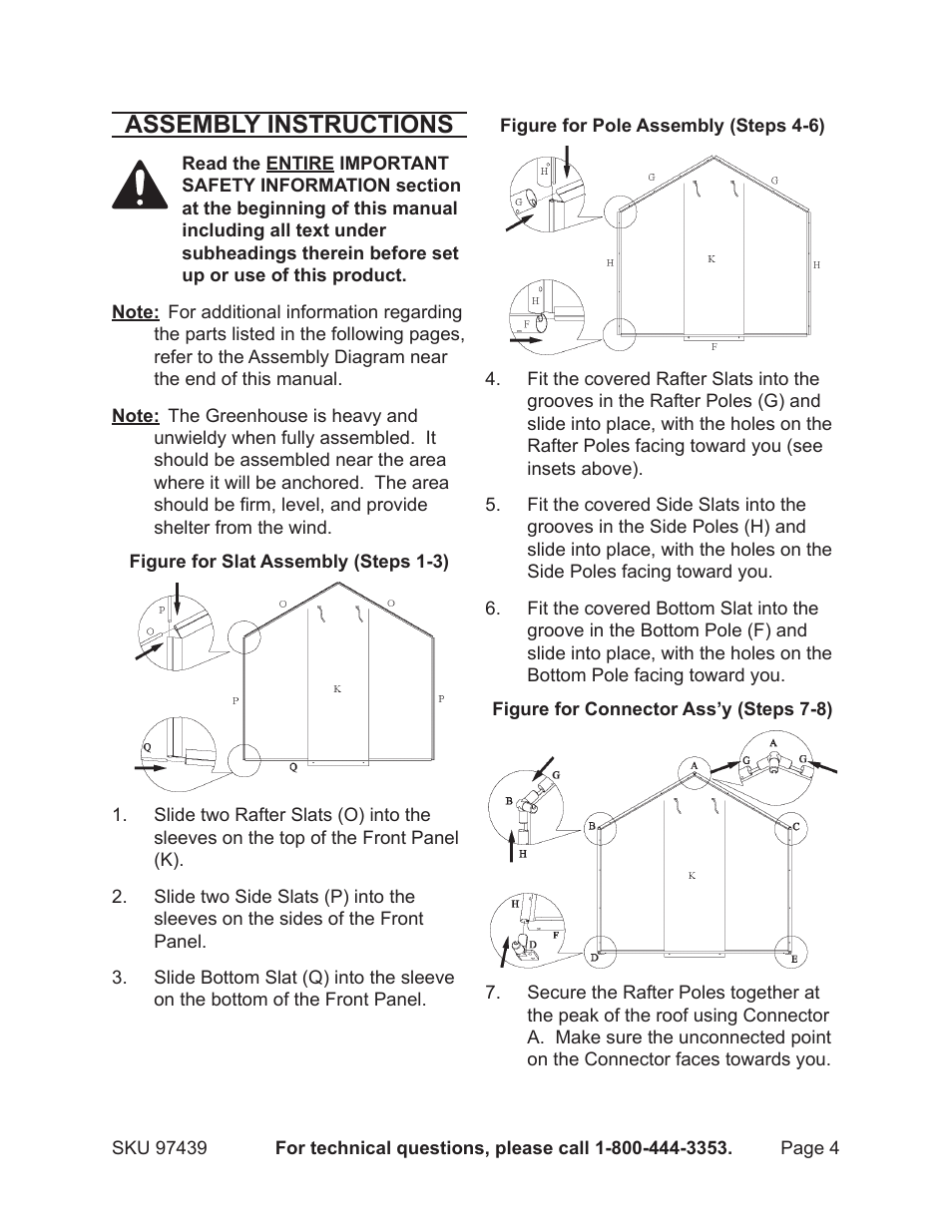 Assembly instructions | Harbor Freight Tools 97439 User Manual | Page 4 / 8