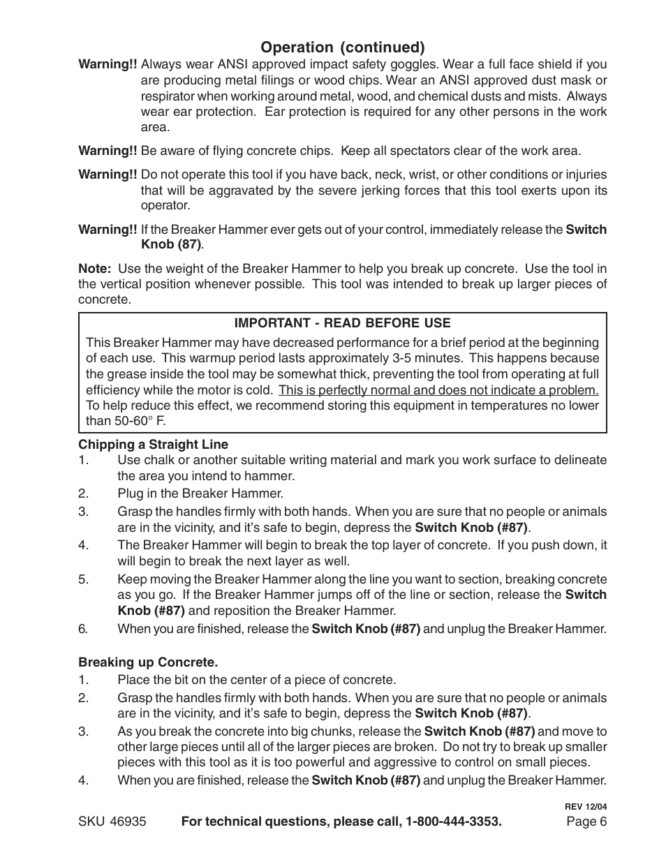 Harbor Freight Tools 46935 User Manual | Page 6 / 8