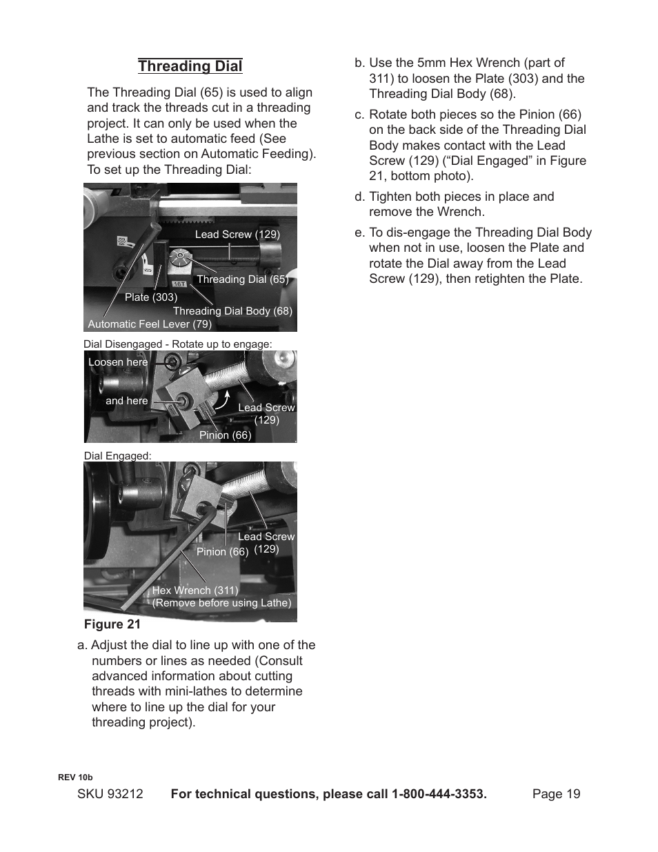 Threading dial | Harbor Freight Tools 93212 User Manual | Page 19 / 37