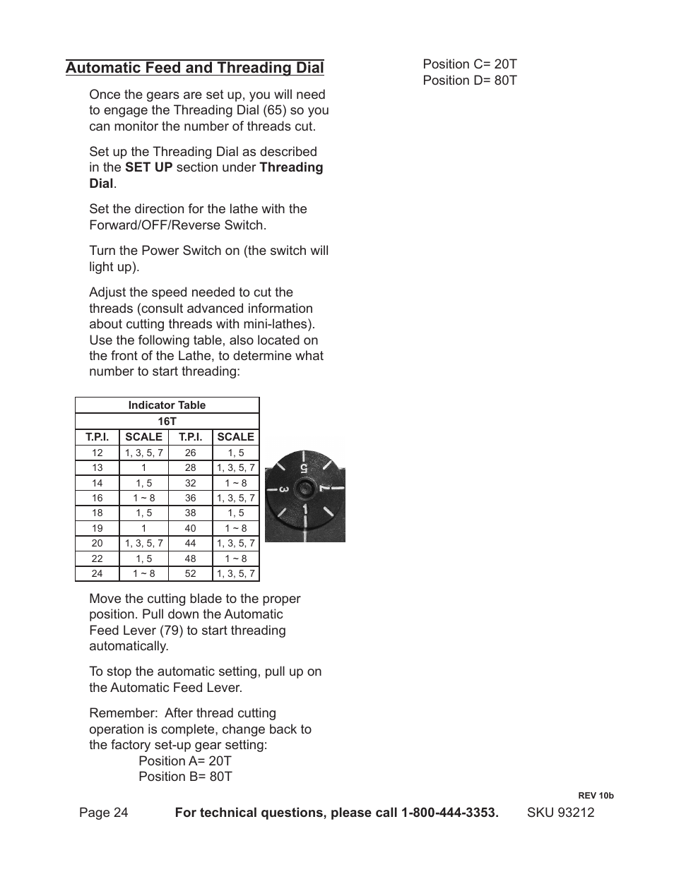 Automatic feed and threading dial | Harbor Freight Tools 93212 User Manual | Page 24 / 37