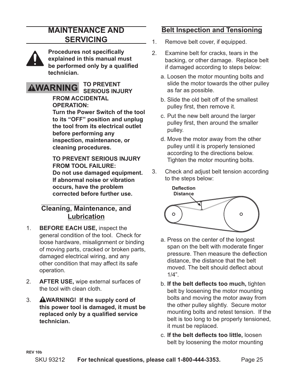 Maintenance and servicing | Harbor Freight Tools 93212 User Manual | Page 25 / 37