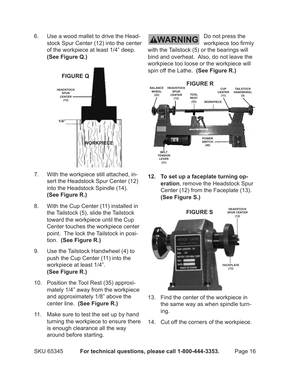 Harbor Freight Tools CENTRAL MACHINERY 65345 User Manual | Page 16 / 22