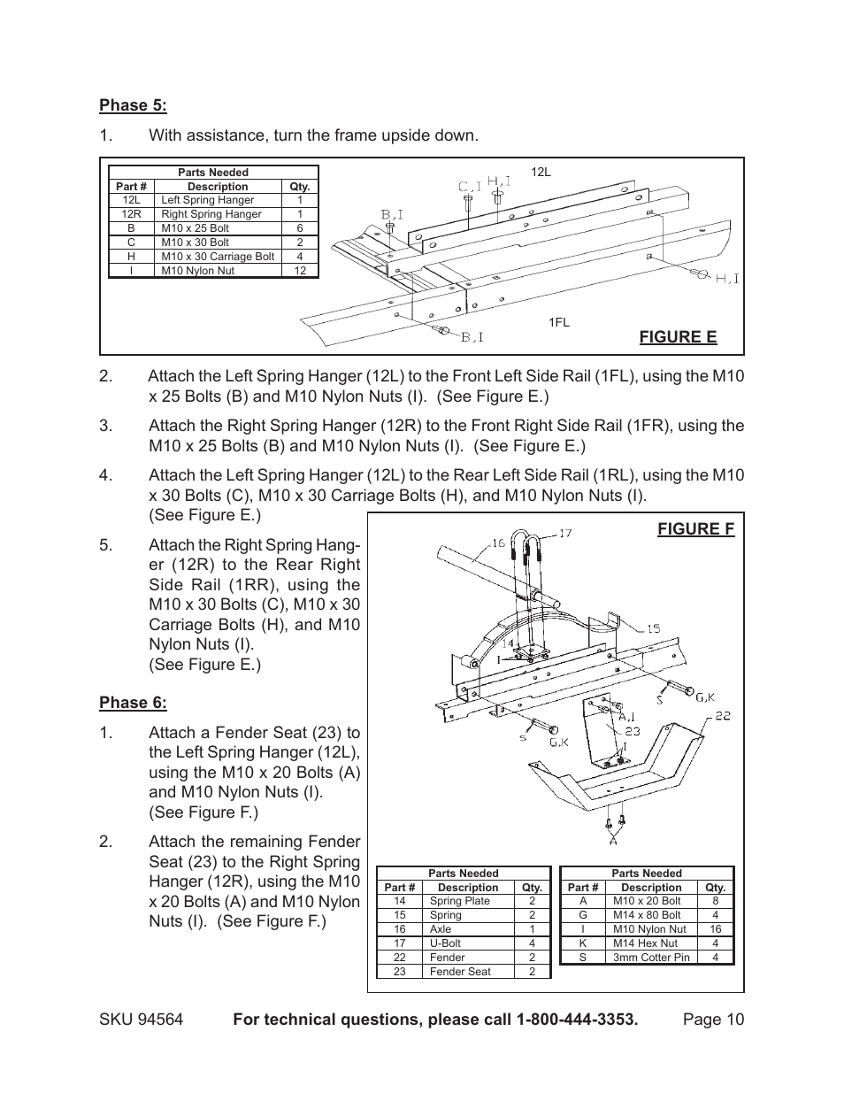 Harbor Freight Tools Trailer 94564 User Manual | Page 10 / 27