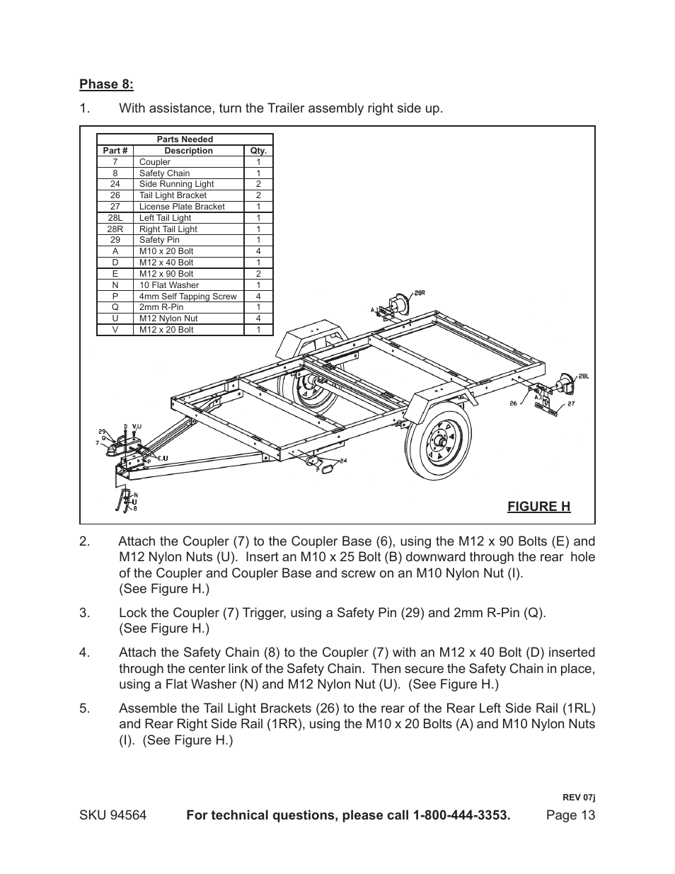 Harbor Freight Tools Trailer 94564 User Manual | Page 13 / 27