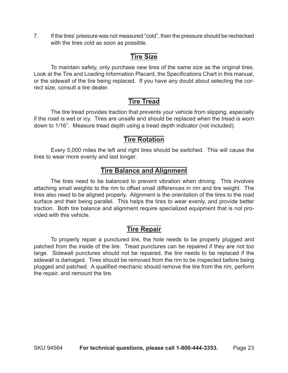 Harbor Freight Tools Trailer 94564 User Manual | Page 23 / 27