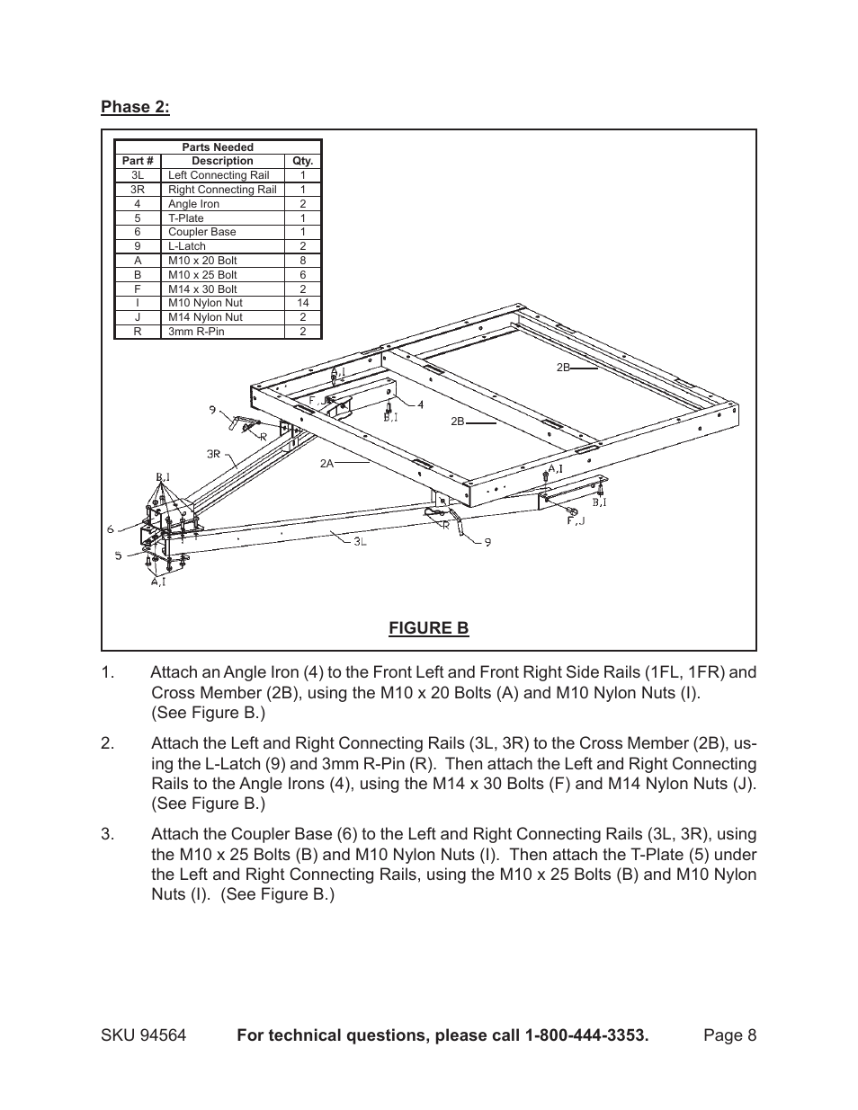 Harbor Freight Tools Trailer 94564 User Manual | Page 8 / 27