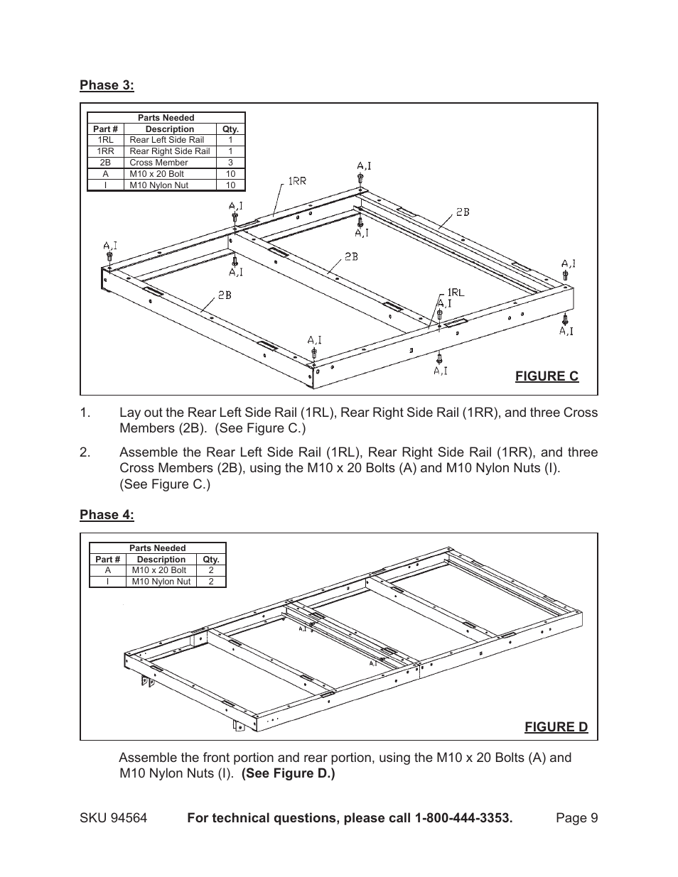 Harbor Freight Tools Trailer 94564 User Manual | Page 9 / 27