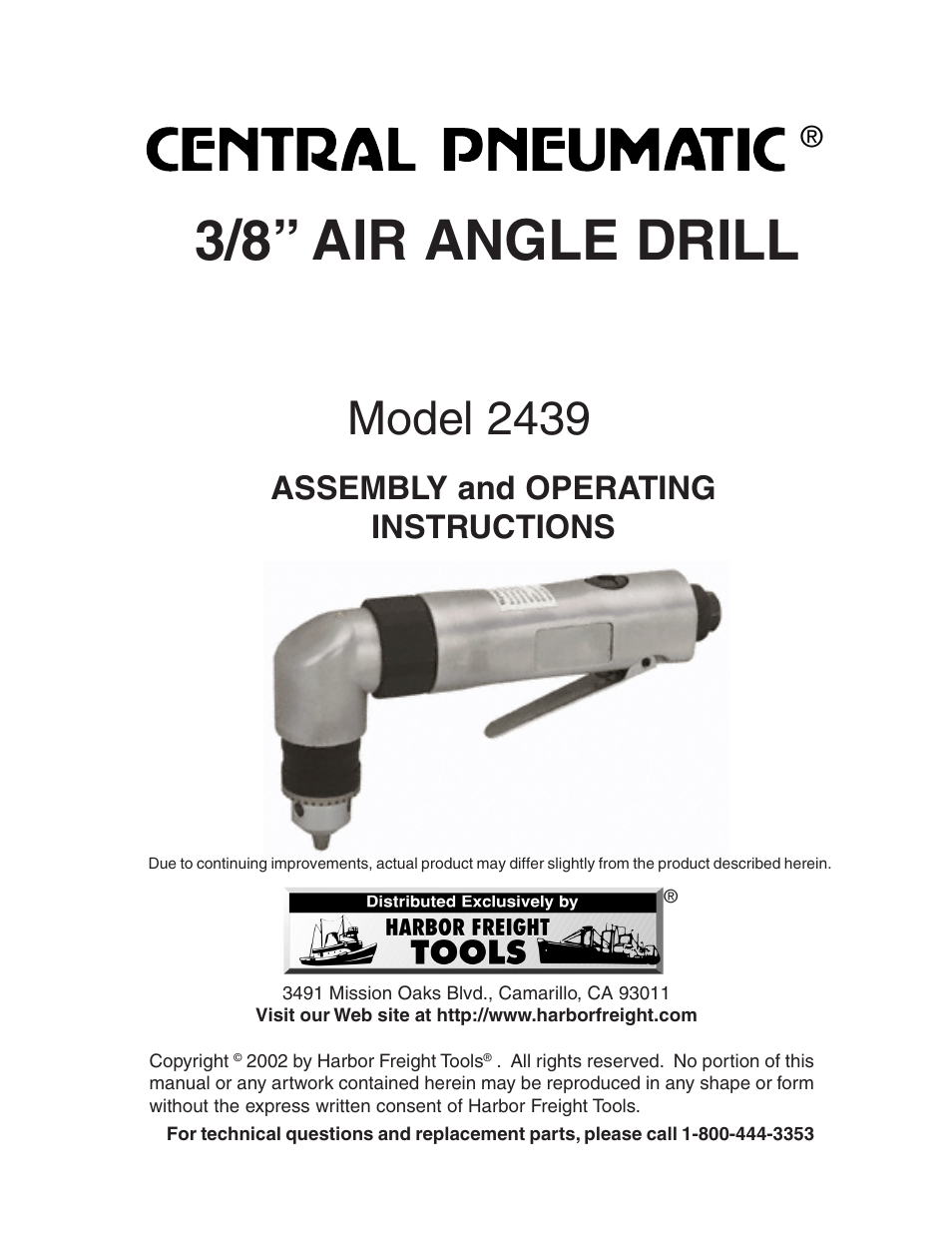 Harbor Freight Tools 2439 User Manual | 7 pages