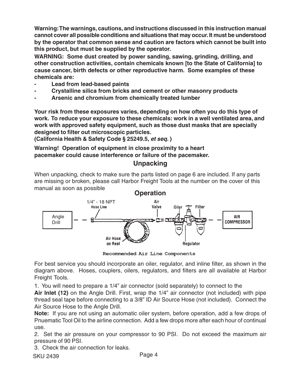 Harbor Freight Tools 2439 User Manual | Page 4 / 7