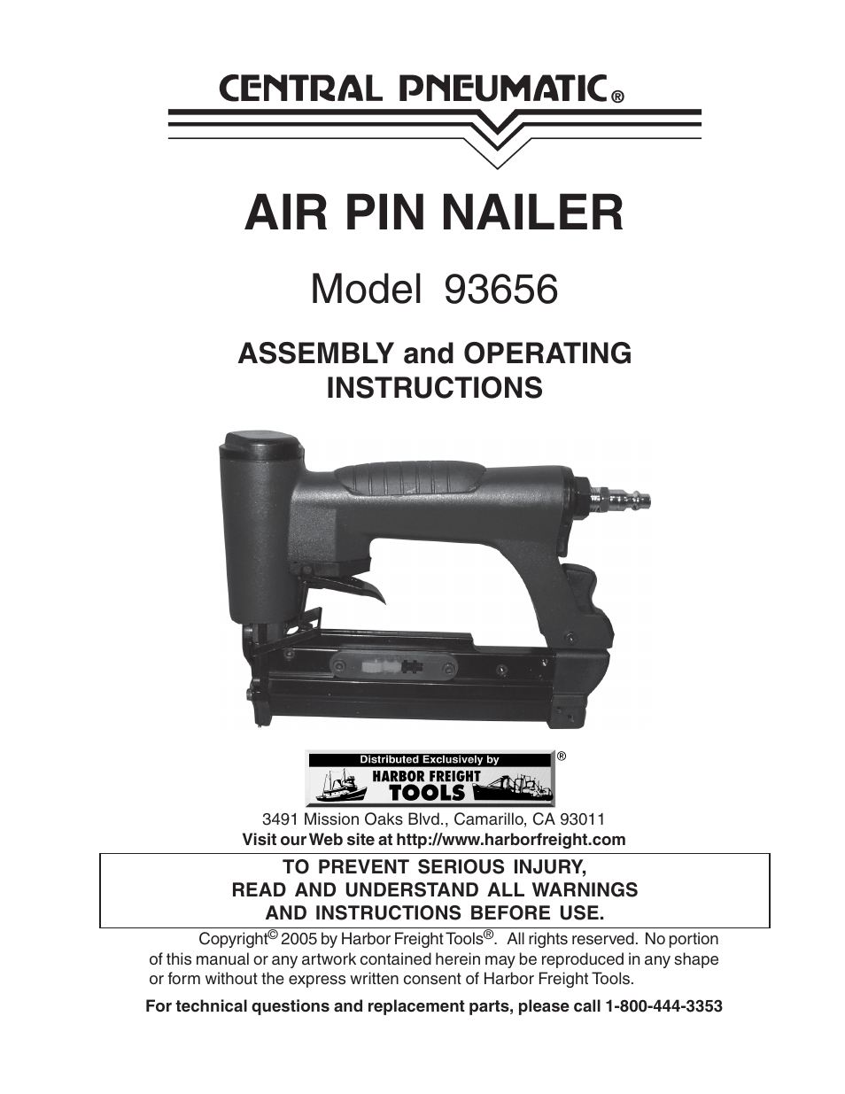 Harbor Freight Tools 93656 User Manual | 10 pages