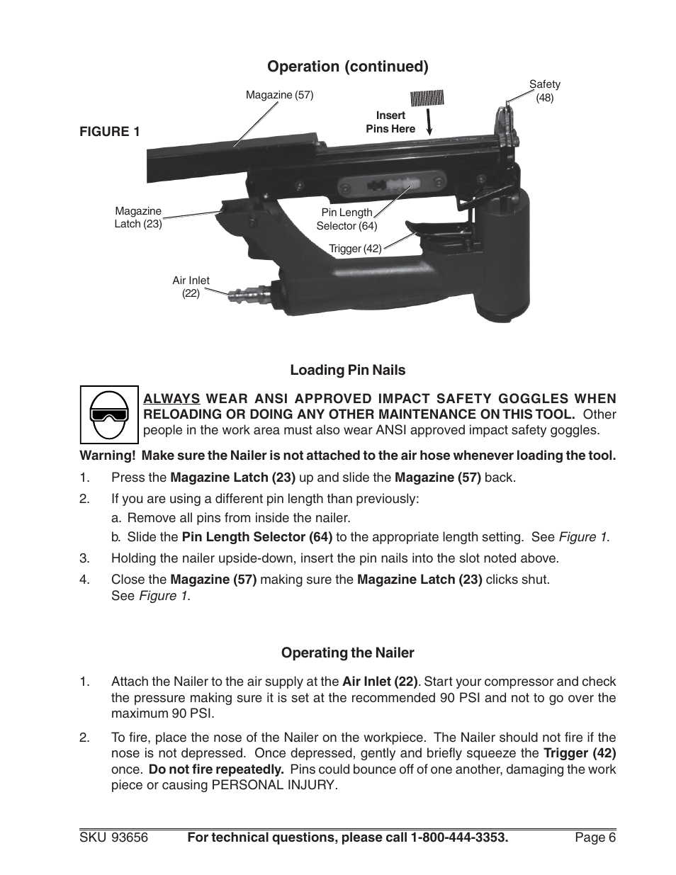 Operation (continued) | Harbor Freight Tools 93656 User Manual | Page 6 / 10