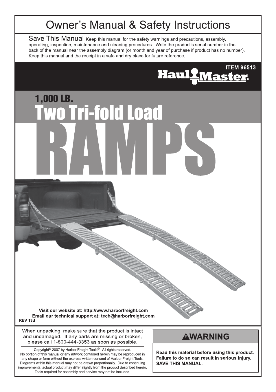 Harbor Freight Tools 96514 User Manual | 12 pages