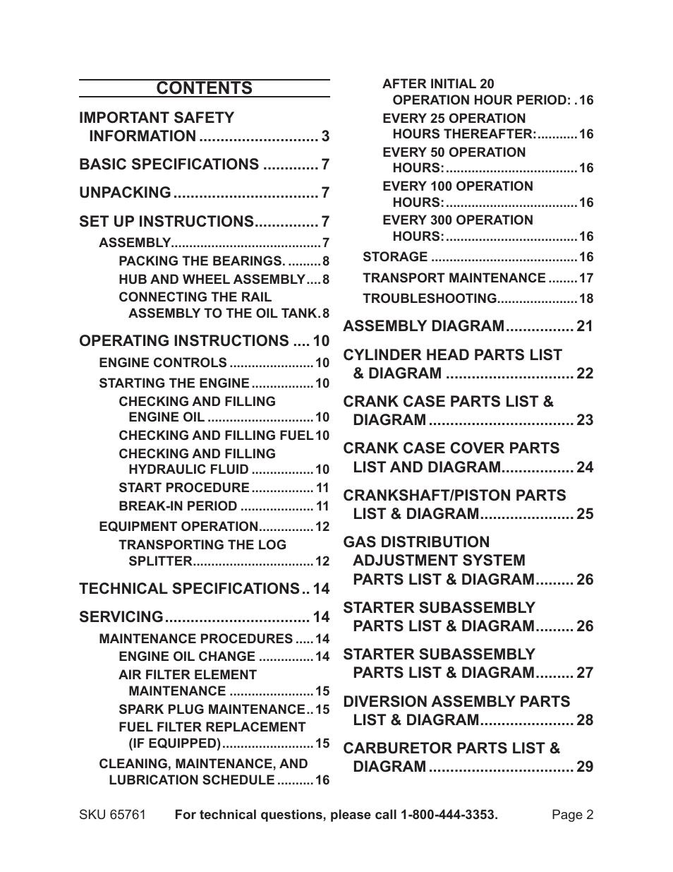Harbor Freight Tools GREYHOUND 65761 User Manual | Page 2 / 37