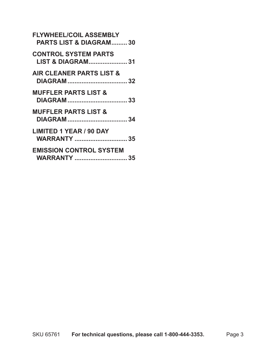 Harbor Freight Tools GREYHOUND 65761 User Manual | Page 3 / 37