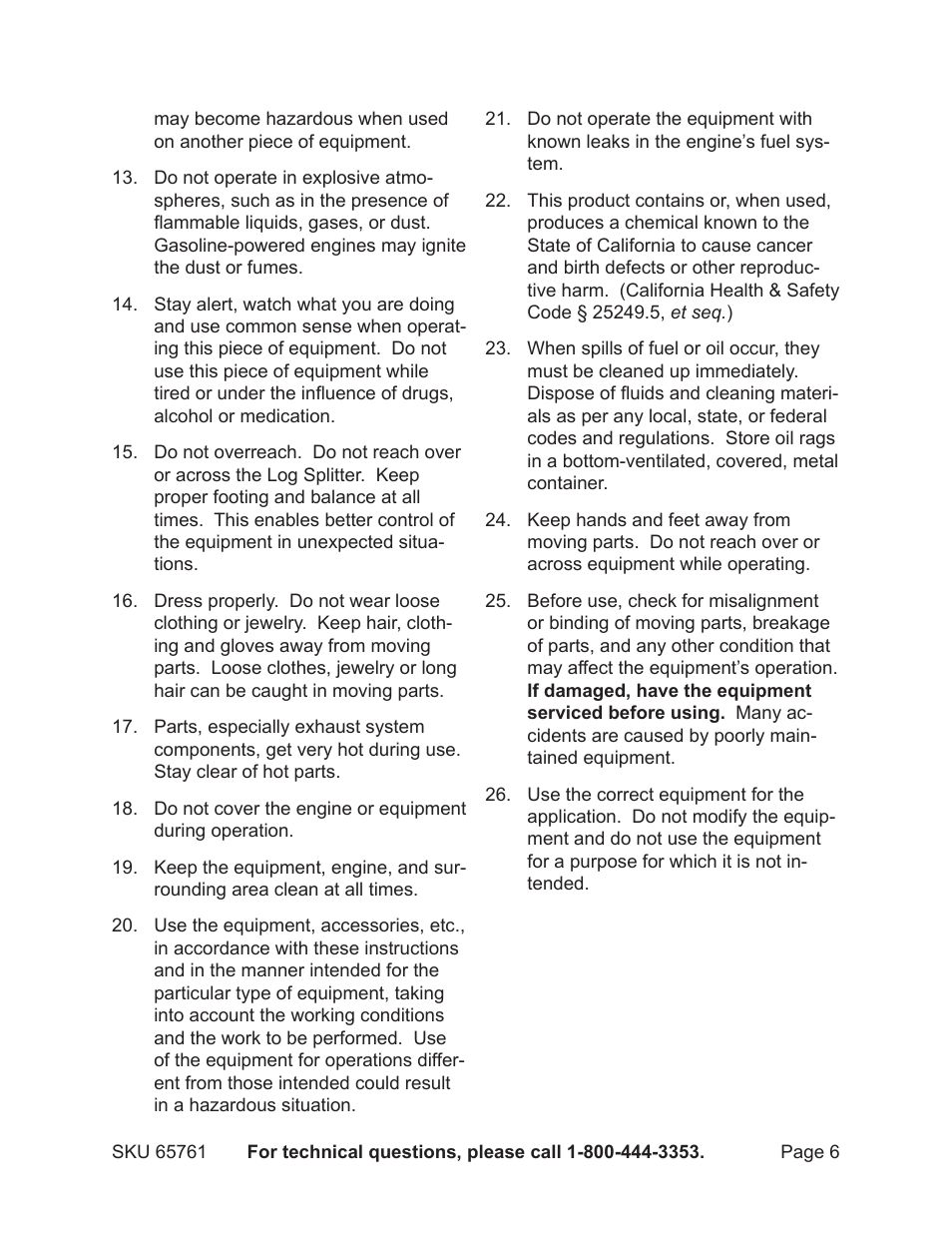 Harbor Freight Tools GREYHOUND 65761 User Manual | Page 6 / 37