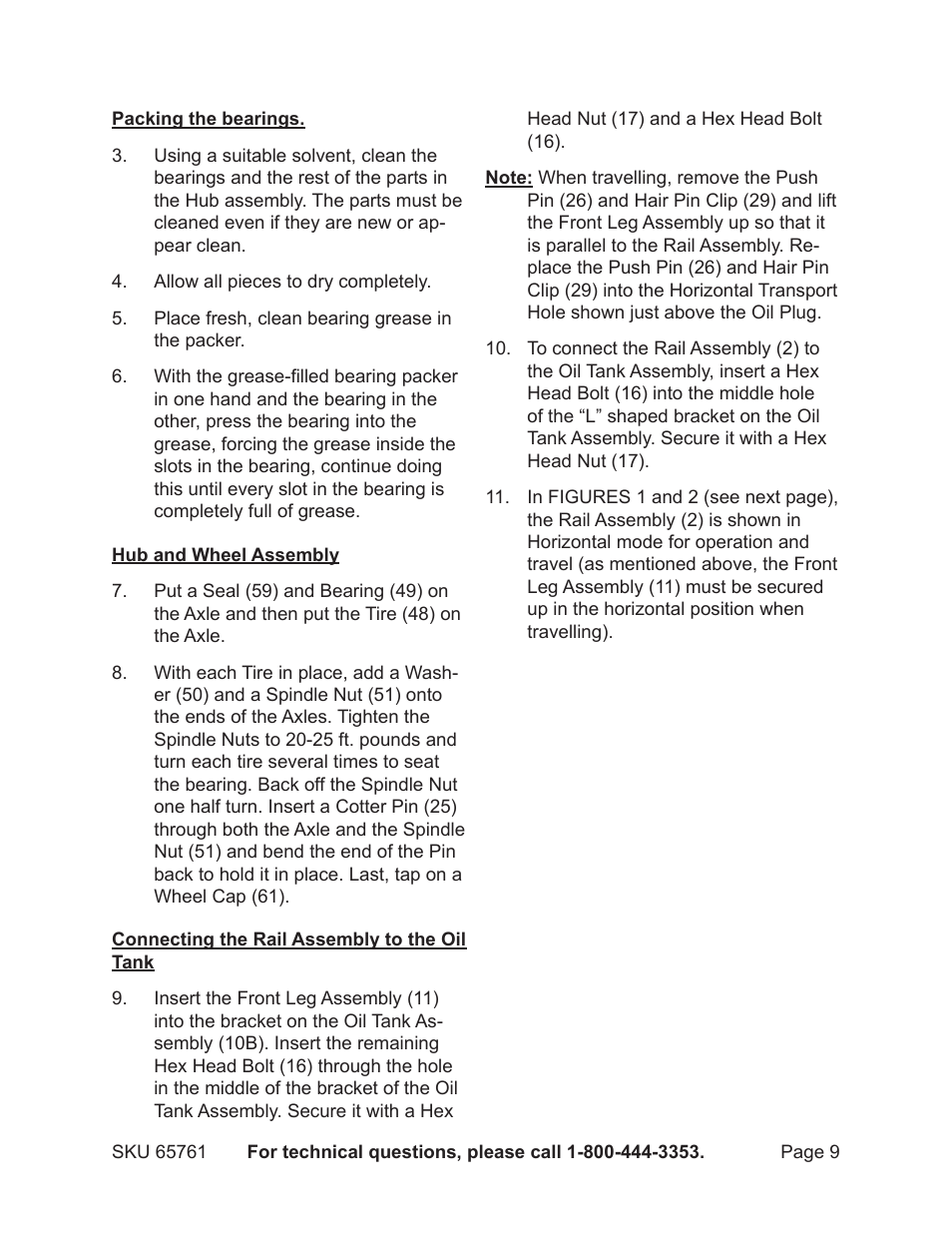 Harbor Freight Tools GREYHOUND 65761 User Manual | Page 9 / 37
