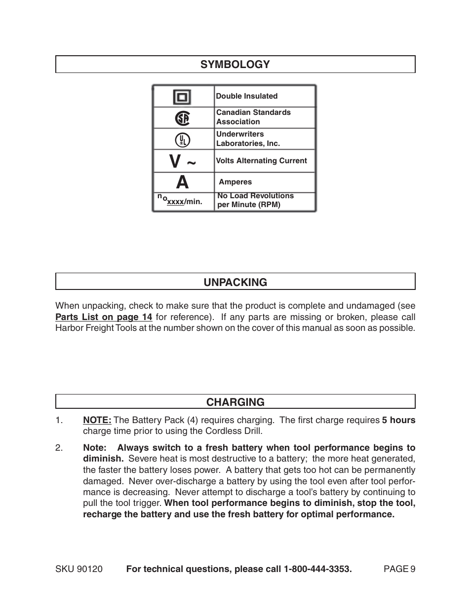 Harbor Freight Tools 90120 User Manual | Page 9 / 14