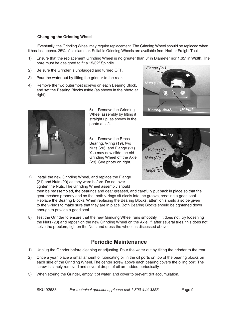 Periodic maintenance | Harbor Freight Tools 92683 User Manual | Page 9 / 11