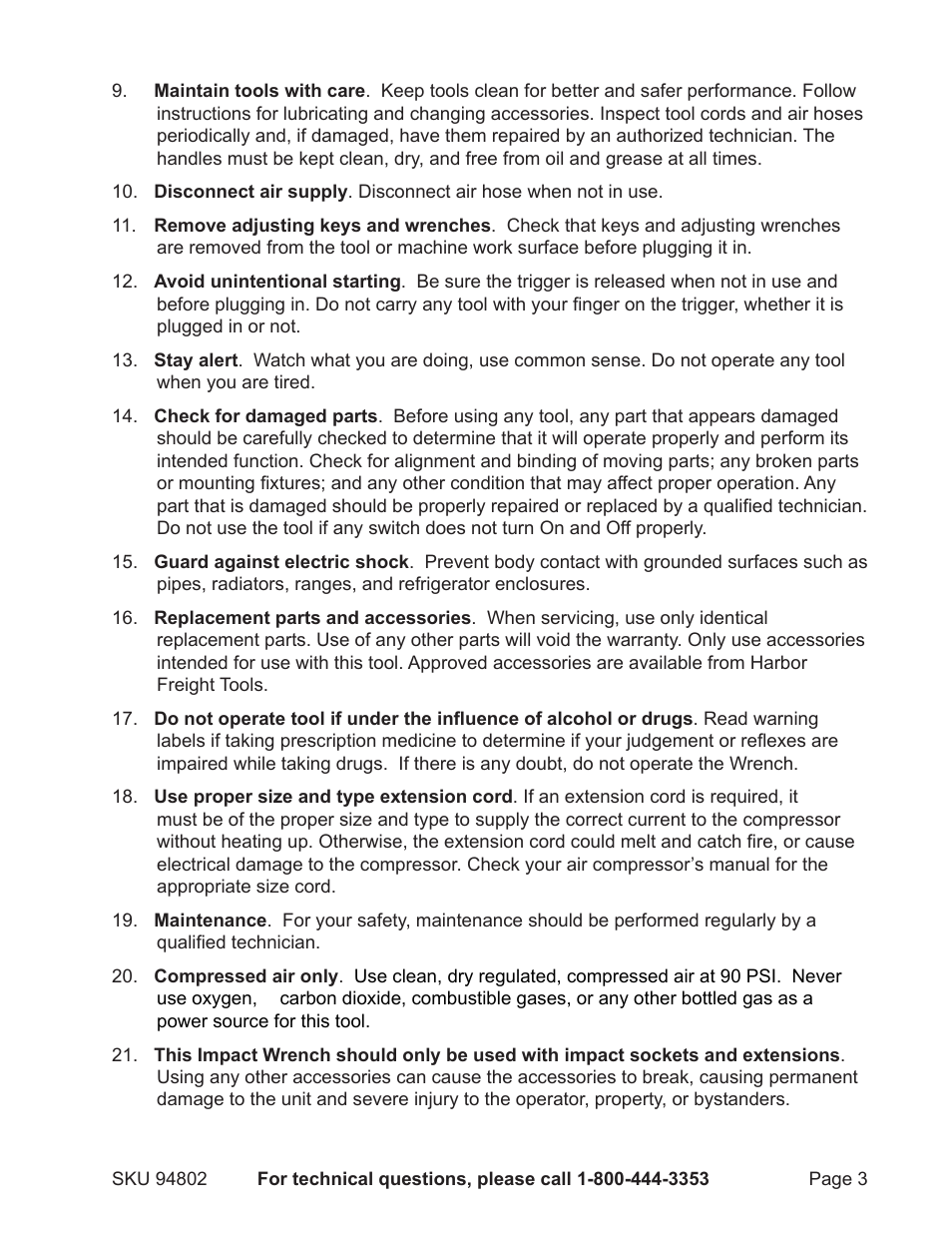 Harbor Freight Tools 94802 User Manual | Page 3 / 8