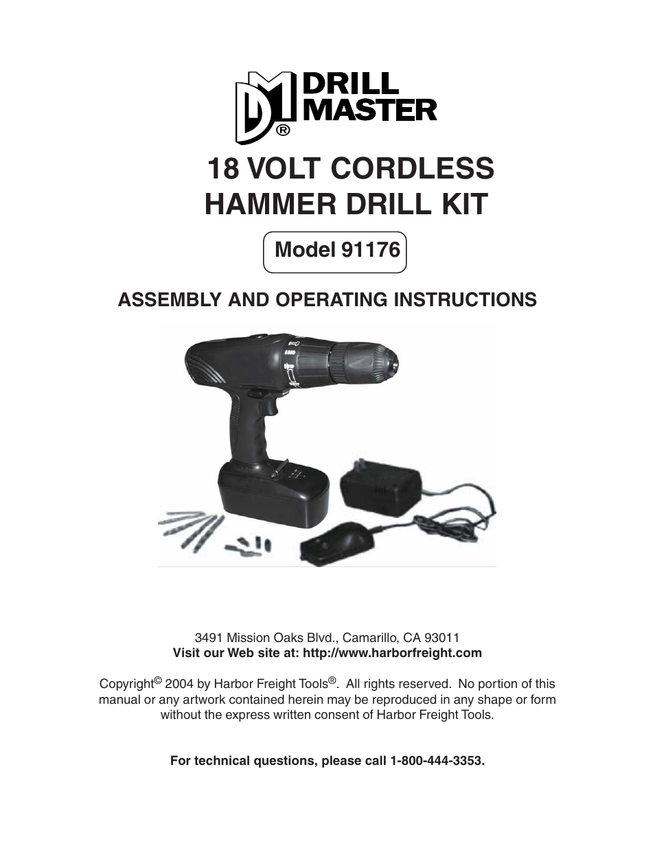 Harbor Freight Tools 91176 User Manual | 15 pages