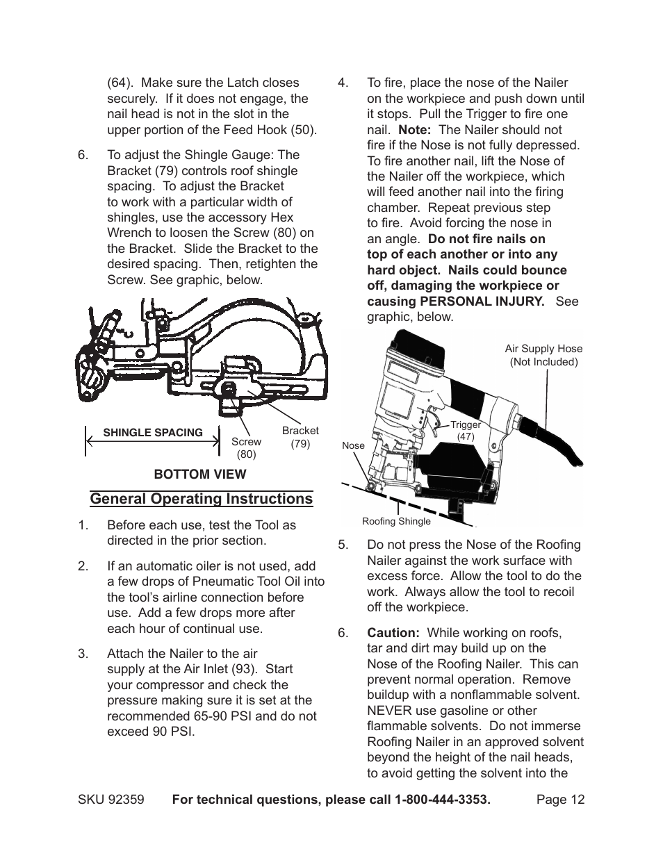 Harbor Freight Tools CONTRACTOR 92359 User Manual | Page 12 / 18