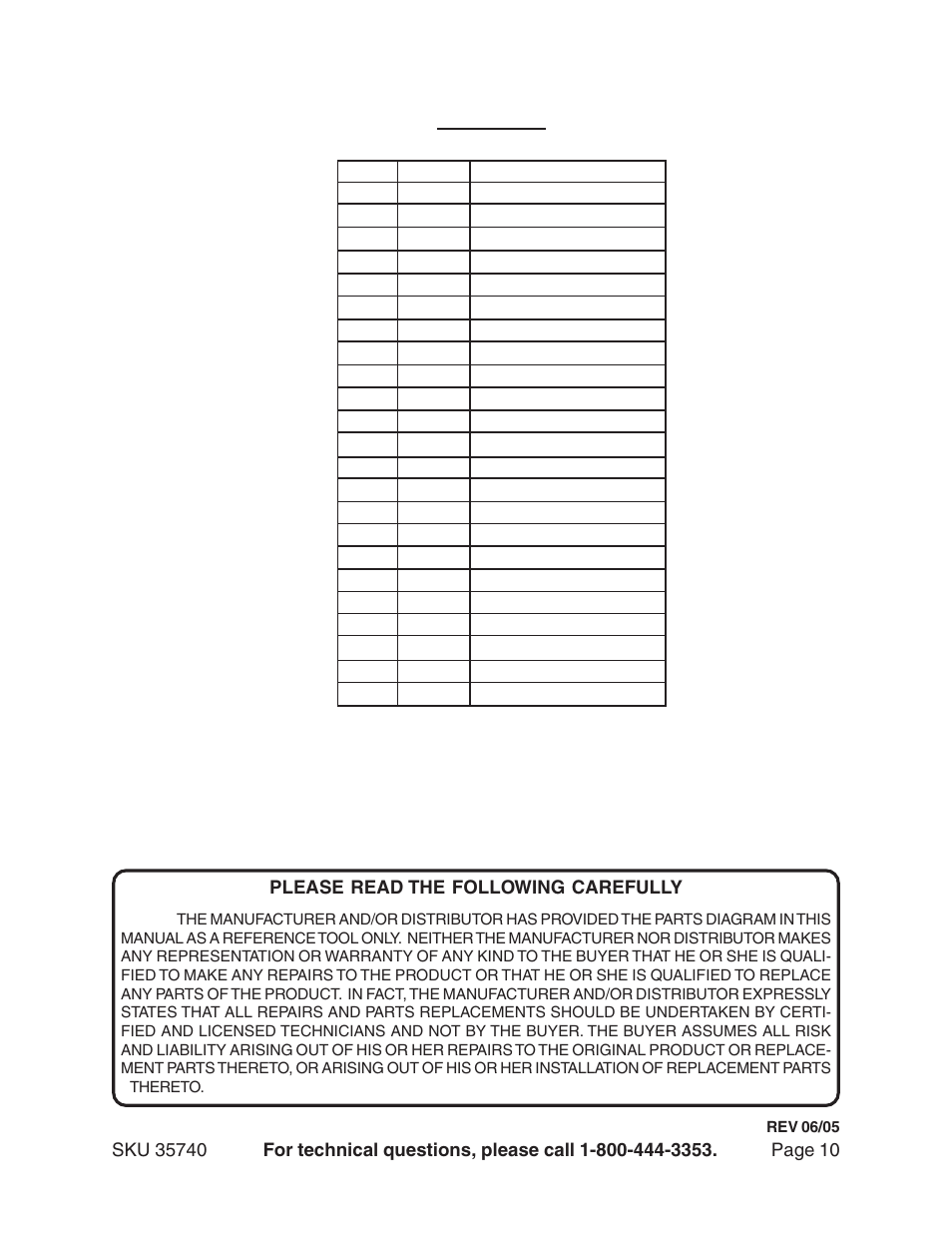 Harbor Freight Tools 35740 User Manual | Page 10 / 11