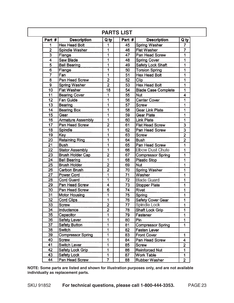 Harbor Freight Tools 91852 User Manual | Page 23 / 26