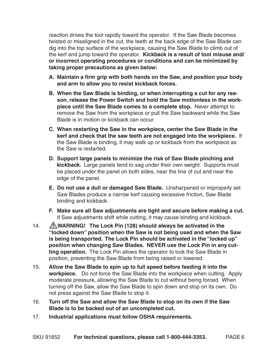 Harbor Freight Tools 91852 User Manual | Page 6 / 26