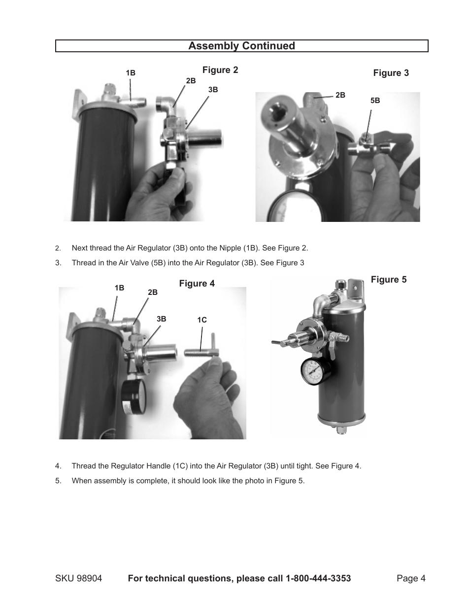 Assembly continued | Harbor Freight Tools 98904 User Manual | Page 4 / 8