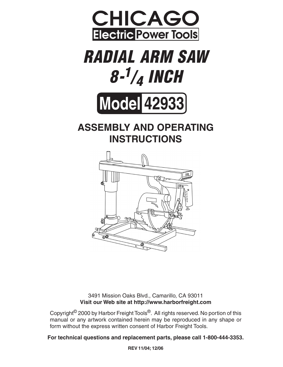 Harbor Freight Tools 42933 User Manual | 19 pages