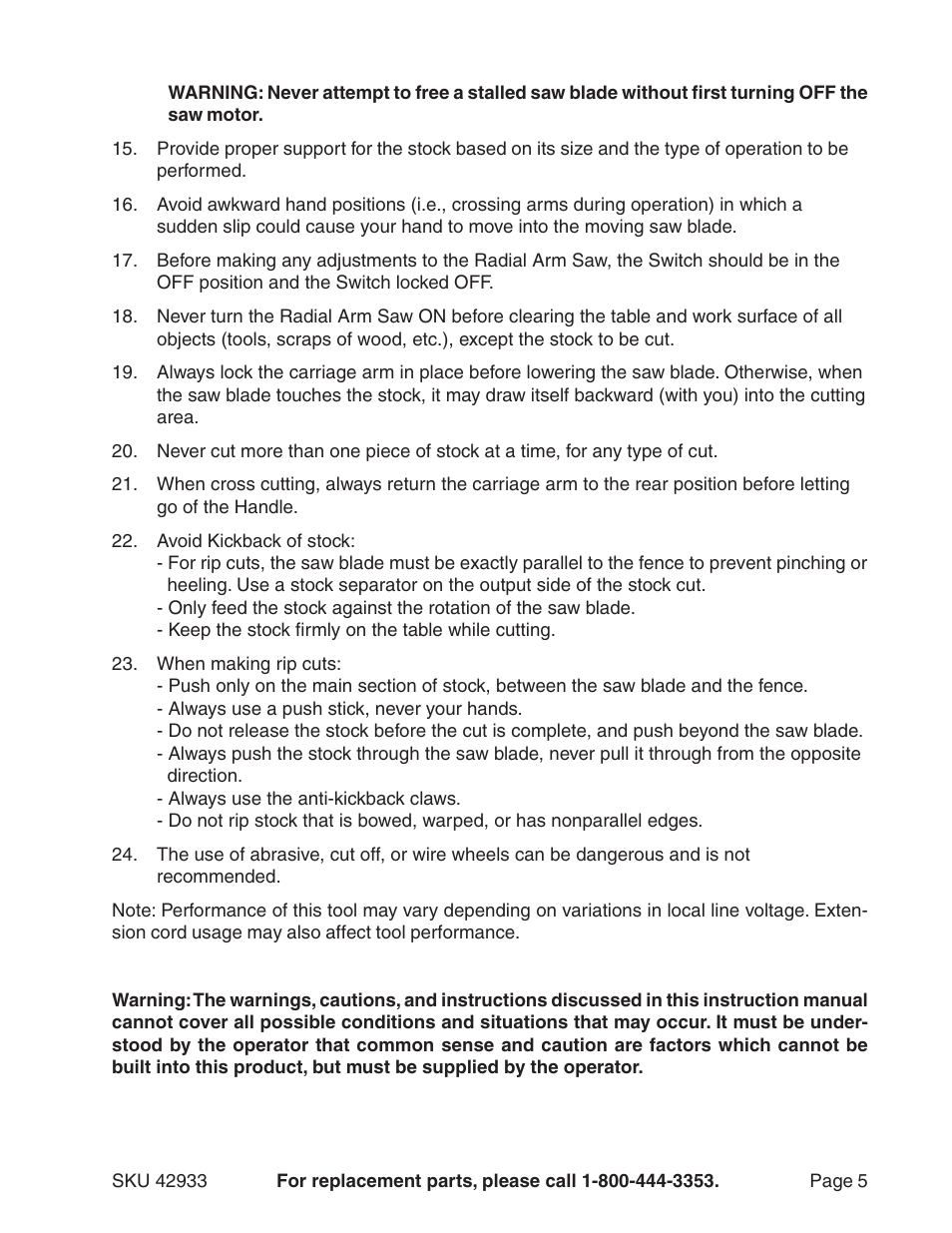 Harbor Freight Tools 42933 User Manual | Page 5 / 19