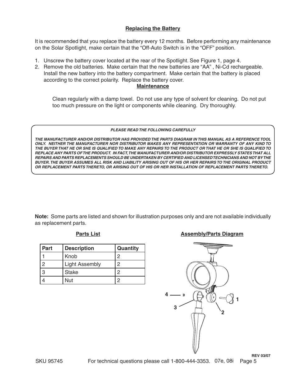 Harbor Freight Tools 95745 User Manual | Page 5 / 5