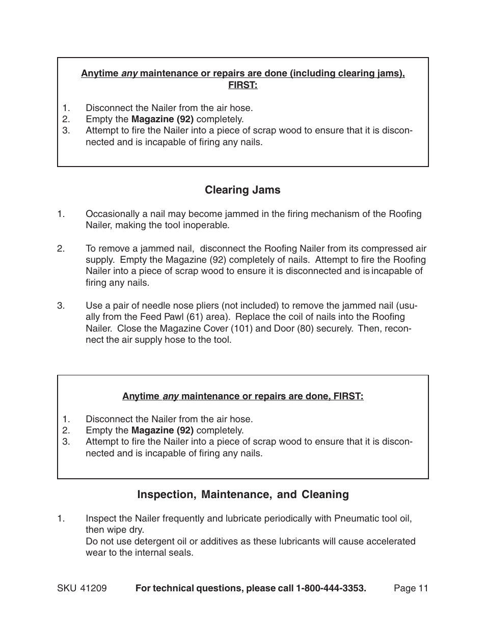 Harbor Freight Tools 41209 User Manual | Page 11 / 14