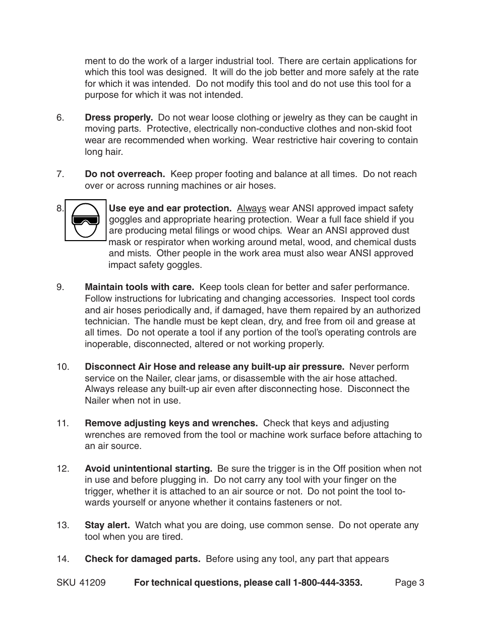 Harbor Freight Tools 41209 User Manual | Page 3 / 14