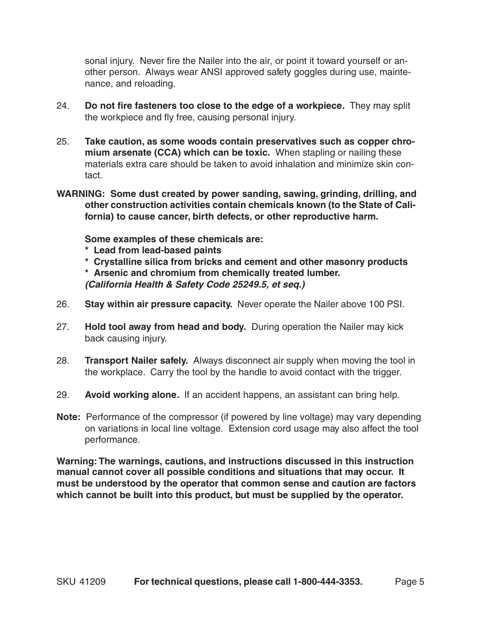 Harbor Freight Tools 41209 User Manual | Page 5 / 14