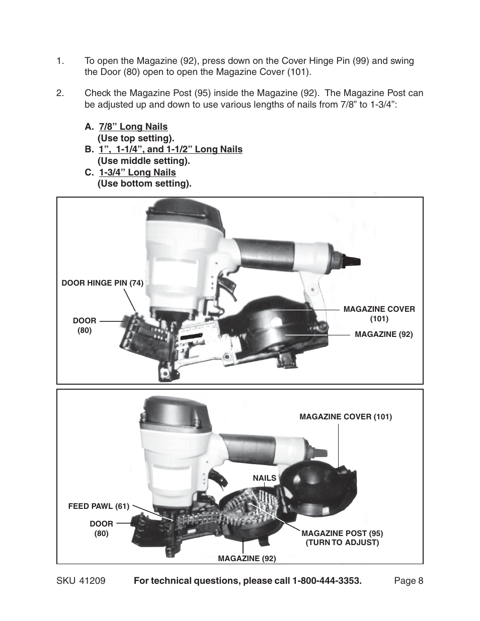 Harbor Freight Tools 41209 User Manual | Page 8 / 14