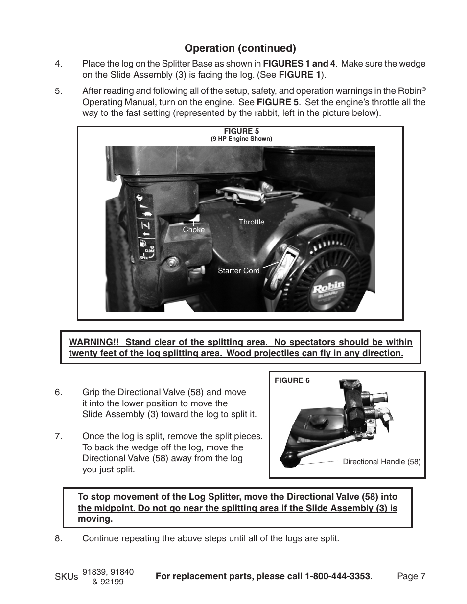 Operation (continued) | Harbor Freight Tools 91840 User Manual | Page 7 / 12