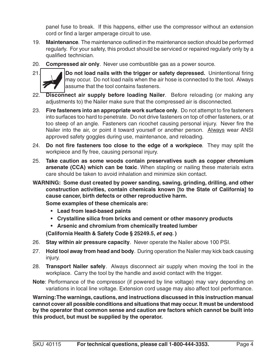 Harbor Freight Tools 40115 User Manual | Page 4 / 10