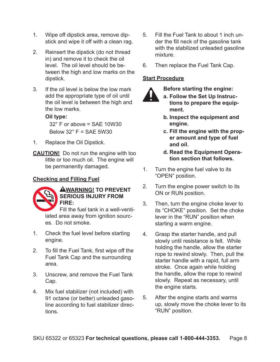 Harbor Freight Tools Pacific Hydrostar 2" or 3" dirty water pump 65322 User Manual | Page 8 / 36