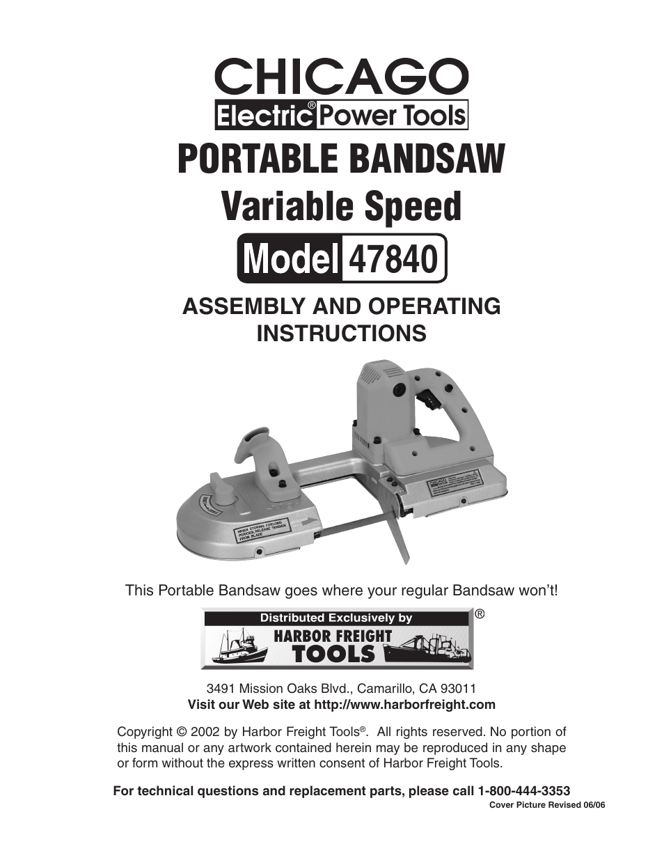 Harbor Freight Tools 47840 User Manual | 11 pages