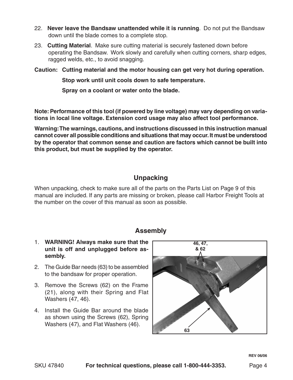 Harbor Freight Tools 47840 User Manual | Page 4 / 11