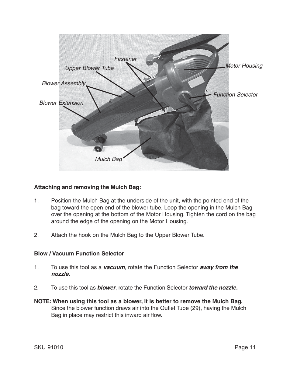 Harbor Freight Tools 91010 User Manual | Page 11 / 14